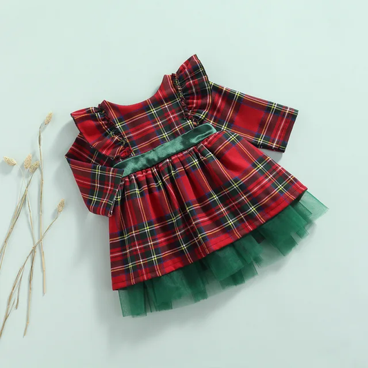 BABY CHRISTMAS BIG-BOW MESH PRINCESS DRESS