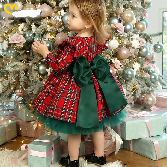 BABY CHRISTMAS BIG-BOW MESH PRINCESS DRESS