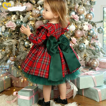 BABY CHRISTMAS BIG-BOW MESH PRINCESS DRESS