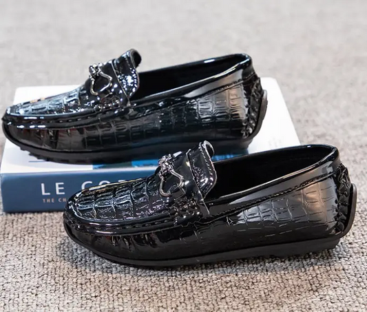 BOYS LEATHER FASHION MOCASSIN LOAFER SHOES